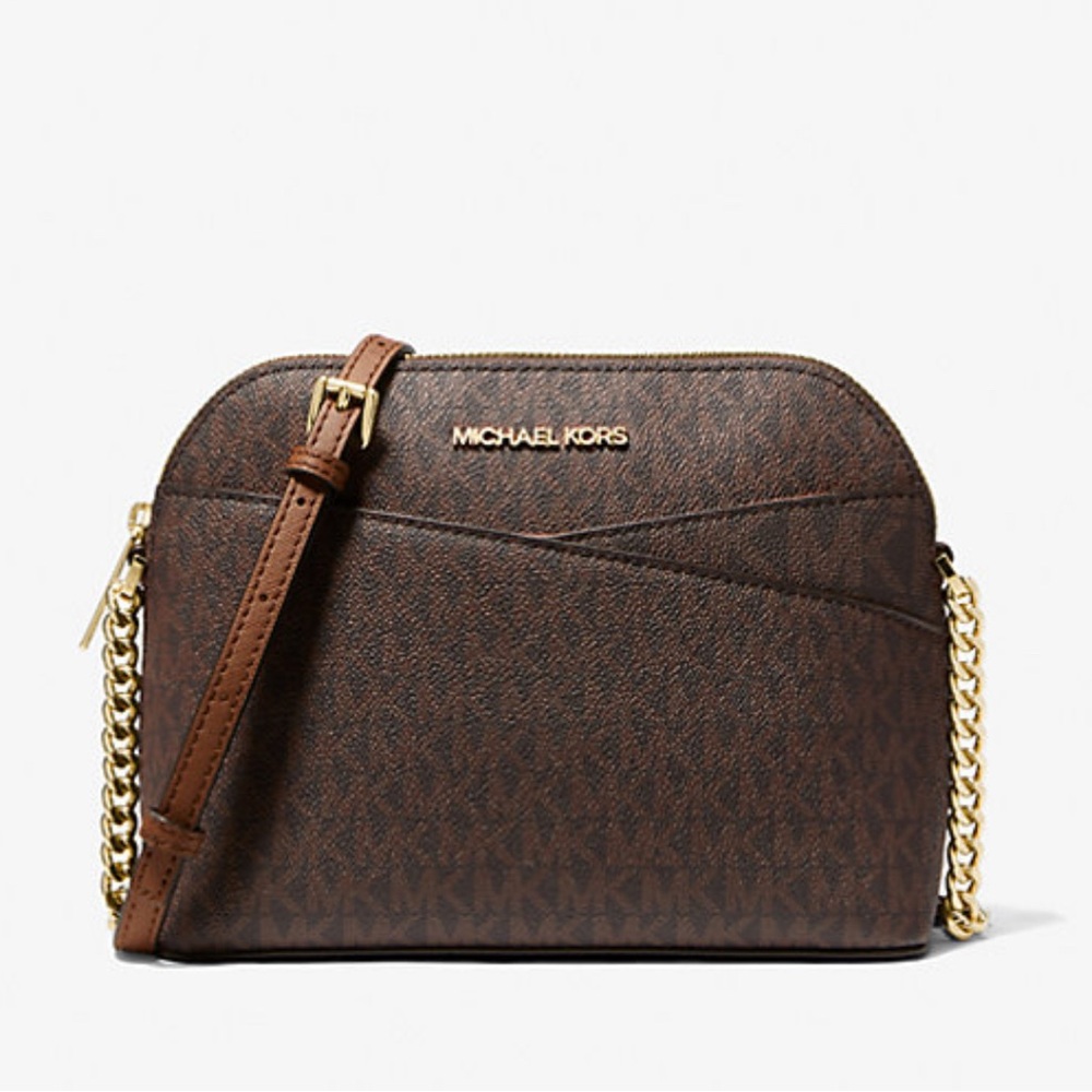 NWT Michael Kors Jet Set Travel Medium Logo Dome Crossbody Bag